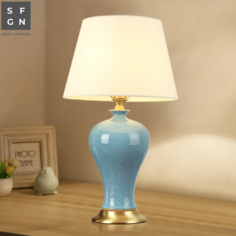 Copper Table Lamp Bedside Jingdezhen Ceramic High-End Luxury Table-Lamps for Living Room Decorated Bedroom LED Lamps
Copper Table Lamp Bedside Jingdezhen Ceramic High-End Luxury Table-Lamps for Living Room Decorated Bedroom LED Lamps