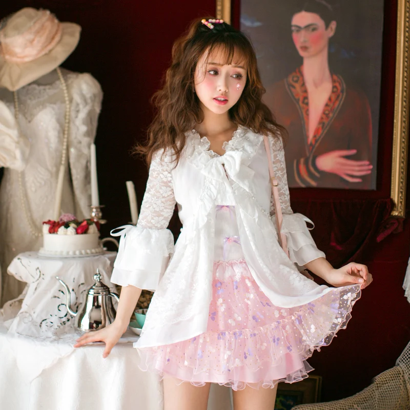 Princess sweet lolita blouse Candy rain The new summer women's long shawl chiffon blouse cardigan sunscreen clothing C22AB7038
Princess sweet lolita blouse Candy rain The new summer women's long shawl chiffon blouse cardigan sunscreen clothing C22AB7038