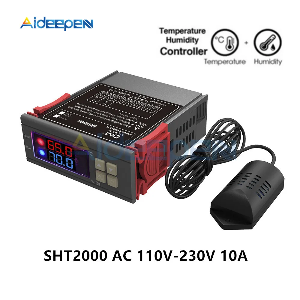 SHT2000 220V Digital Thermostat Humidistat Humidity Temperature Controller Regulator Thermoregulator Hygrometer AC 110V-230V 10A
SHT2000 220V Digital Thermostat Humidistat Humidity Temperature Controller Regulator Thermoregulator Hygrometer AC 110V-230V 10A