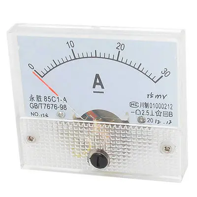 85C1-A DC 0-30Amp класс 2,5 прецизионный Аналоговый амперметр с креплением на панели
85C1-A DC 0-30Amp класс 2,5 прецизионный Аналоговый амперметр с креплением на панели