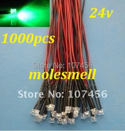 Free shipping 1000pcs 5mm Flat Top Green LED Lamp Light Set Pre-Wired 5mm 24V DC Wired 5mm 24v big/wide angle green led
Free shipping 1000pcs 5mm Flat Top Green LED Lamp Light Set Pre-Wired 5mm 24V DC Wired 5mm 24v big/wide angle green led