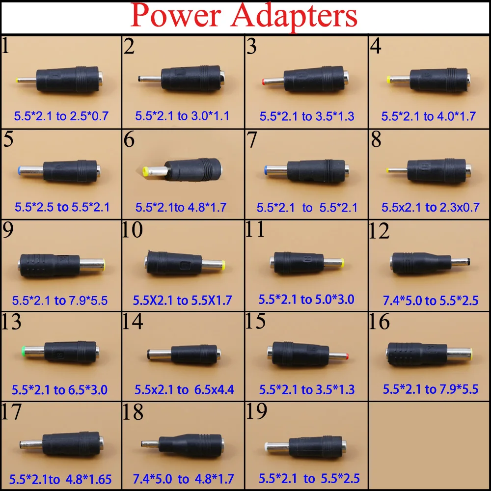 YuXi 7.4*5.0 mm Female to 4.8*1.7mm Male 5.5x2.5/5.5x2.1 DC Adapter For IBM for Lenovo Power Laptops Adapter 5.5 2.1mm DC Jack
YuXi 7.4*5.0 mm Female to 4.8*1.7mm Male 5.5x2.5/5.5x2.1 DC Adapter For IBM for Lenovo Power Laptops Adapter 5.5 2.1mm DC Jack