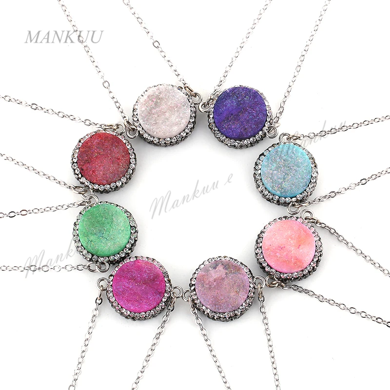Natural Titanium Druzy Necklaces & Pendant Rhinestone Micro Pave Silver Plated Chains Choker Necklace for Best Friend Gift DN211
Natural Titanium Druzy Necklaces & Pendant Rhinestone Micro Pave Silver Plated Chains Choker Necklace for Best Friend Gift DN211