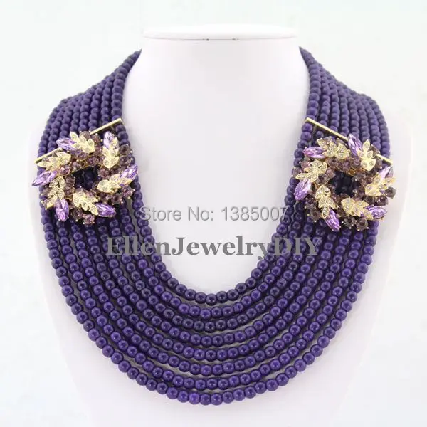 Elegant New Dark Purple beautiful Jewelry Necklace 8 Rows Nigerian beautiful Necklace Wedding Gift Holiday Party Necklace
Elegant New Dark Purple beautiful Jewelry Necklace 8 Rows Nigerian beautiful Necklace Wedding Gift Holiday Party Necklace