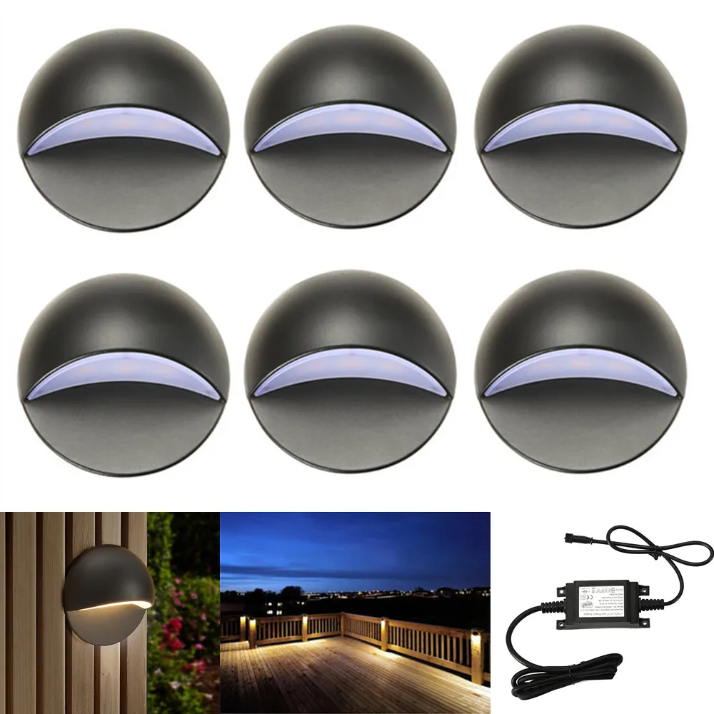 6Pcs/set 50mm 12V 1.6W IP67 Black Half Moon Outdoor Garden Yard Pathway Plinth Corner LED Deck Stairs Step Fence Post Lights Kit
6Pcs/set 50mm 12V 1.6W IP67 Black Half Moon Outdoor Garden Yard Pathway Plinth Corner LED Deck Stairs Step Fence Post Lights Kit