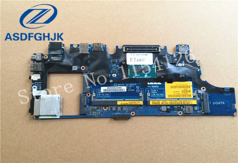Laptop Motherboard for Dell Latitude E7240 CN-0GMYR8 0GMYR8 GMYR8 VAZ50 LA-9431P SR1EE I5-4310U DDR3 Integrated 100% Test Ok
Laptop Motherboard for Dell Latitude E7240 CN-0GMYR8 0GMYR8 GMYR8 VAZ50 LA-9431P SR1EE I5-4310U DDR3 Integrated 100% Test Ok