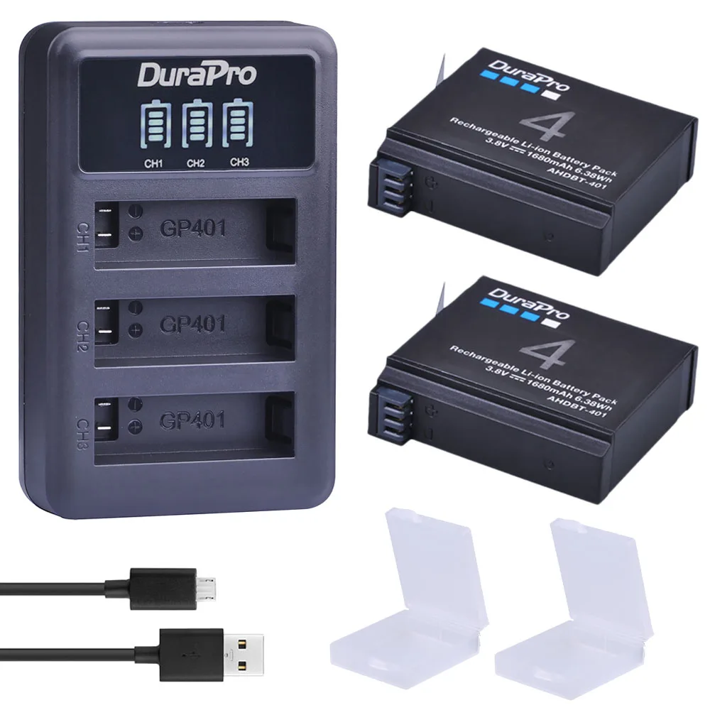 DuraPro 2 шт 1680mAh AHDBT-401 Gopro Hero 4 Батарея цифровой камеры + LED 3-портовое зарядное устройство для AHDBT401 GoPro Hero 4 HD камеры
DuraPro 2 шт 1680mAh AHDBT-401 Gopro Hero 4 Батарея цифровой камеры + LED 3-портовое зарядное устройство для AHDBT401 GoPro Hero 4 HD камеры