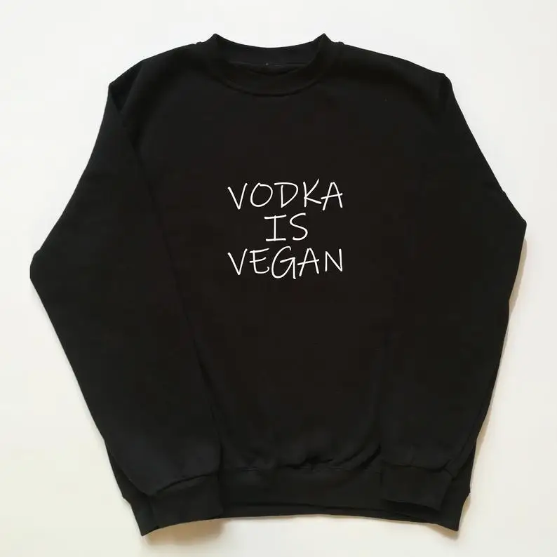 Skuggnas New Arrival Vodka Is Vegan Sweatshirt Cute Vegan Gift For Animal Lover Vegetarian Sweatshirt Long Sleeved Fashion Tops
Skuggnas New Arrival Vodka Is Vegan Sweatshirt Cute Vegan Gift For Animal Lover Vegetarian Sweatshirt Long Sleeved Fashion Tops