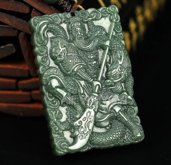 Natural Green HeTian Jade Carved Chinese Dragon Sword GuanGong Lucky Pendant Amulet Necklace Man's Trendy Jade Gifts Jewelry
Natural Green HeTian Jade Carved Chinese Dragon Sword GuanGong Lucky Pendant Amulet Necklace Man's Trendy Jade Gifts Jewelry