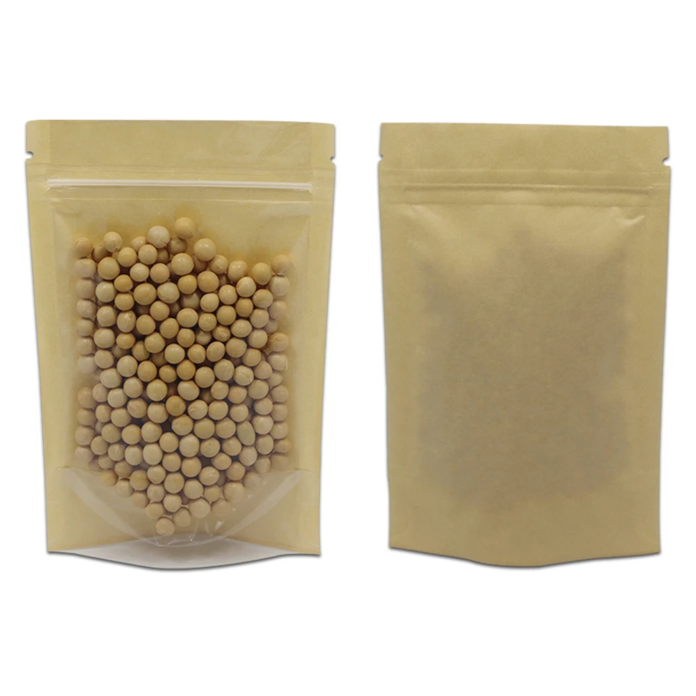 100pcs/lot Kraft Paper Zip Lock Doypack Plastic Brown Packing Bag For Food Beans Storage Clear Zipper Stand Up Self Seal Package
100pcs/lot Kraft Paper Zip Lock Doypack Plastic Brown Packing Bag For Food Beans Storage Clear Zipper Stand Up Self Seal Package