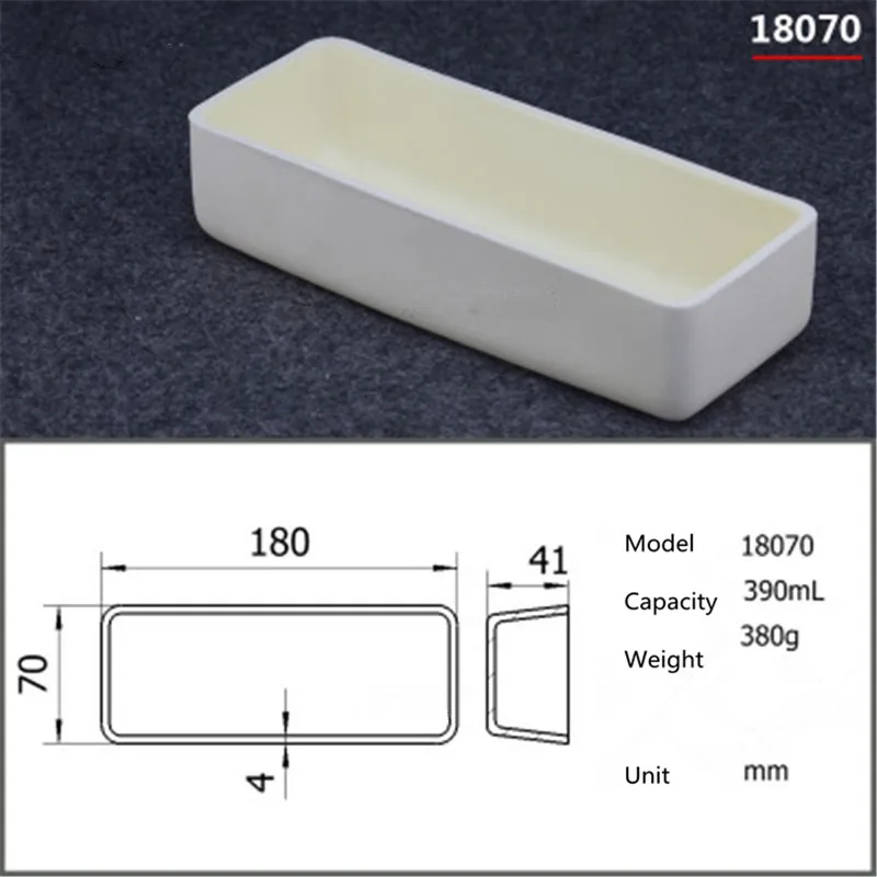99.5% Square corundum crucible / 390ml 18070 / Temperature 1600 degrees / Sintered ceramic crucible
99.5% Square corundum crucible / 390ml 18070 / Temperature 1600 degrees / Sintered ceramic crucible