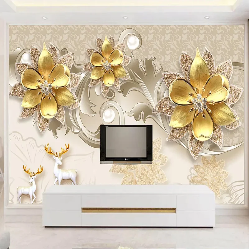 Custom Any Size Wall Covering Luxury European Jewelry Flower Mural Waterproof Wall Cloth Living Room Sofa Background Wallpaper
Custom Any Size Wall Covering Luxury European Jewelry Flower Mural Waterproof Wall Cloth Living Room Sofa Background Wallpaper