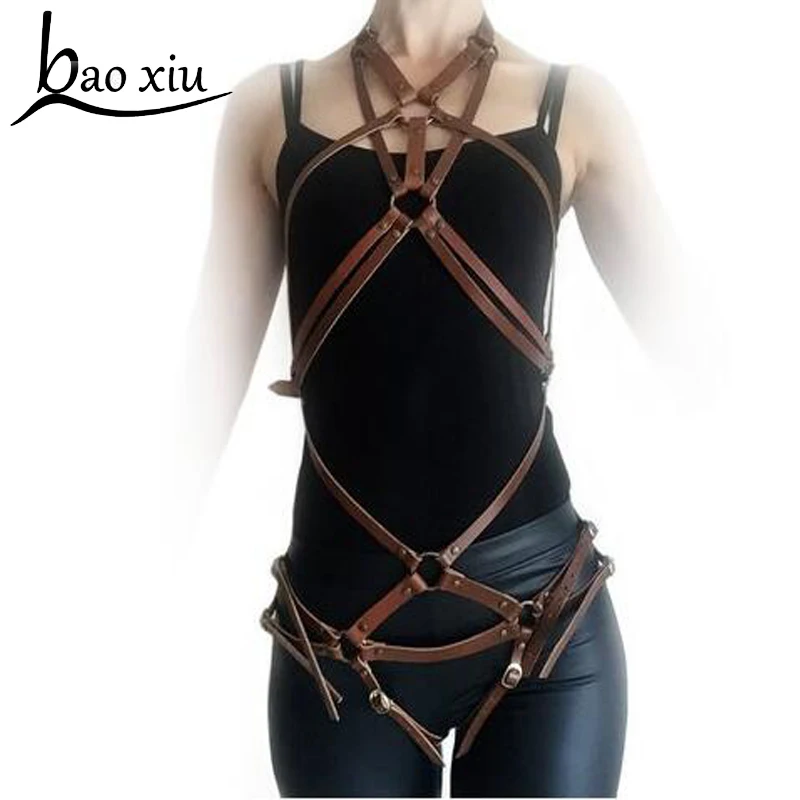 New Sexy Women Punk Hollow Harajuku Leather belts Harness Body Bondage Cage Corset Sculpting Waist Belt Suspenders Accessories
New Sexy Women Punk Hollow Harajuku Leather belts Harness Body Bondage Cage Corset Sculpting Waist Belt Suspenders Accessories