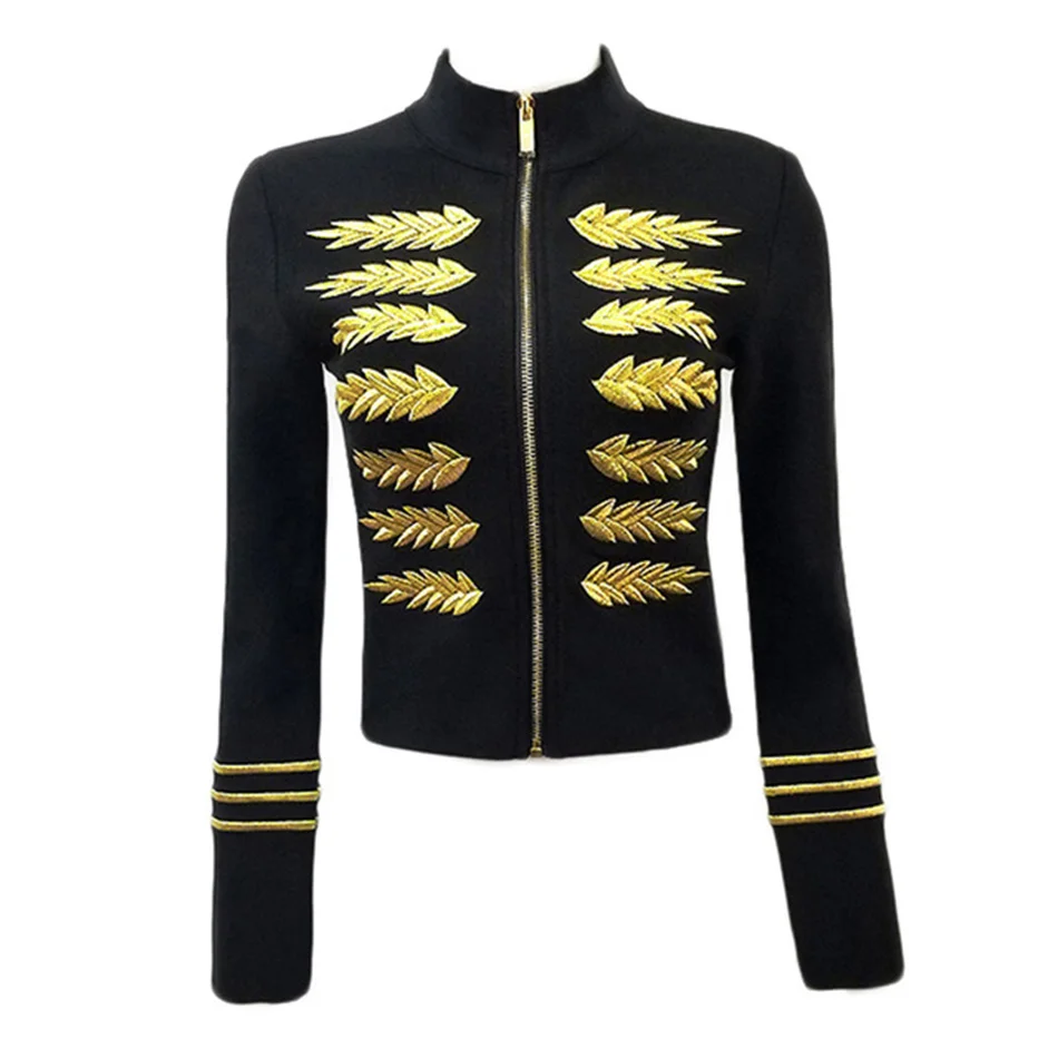 2021 New Fashion Bandage Jacket Women Long Sleeve Zipper Embroidery Green Black Celebrity Evening Party jacket Basic Coat Women
2021 New Fashion Bandage Jacket Women Long Sleeve Zipper Embroidery Green Black Celebrity Evening Party jacket Basic Coat Women