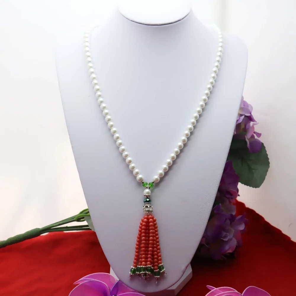 Classic Popular Shell Pearl Necklace Neck Chain Sweater Dress Adornment Costume Accessories Pendant Coral Tassels Jewelry
Classic Popular Shell Pearl Necklace Neck Chain Sweater Dress Adornment Costume Accessories Pendant Coral Tassels Jewelry