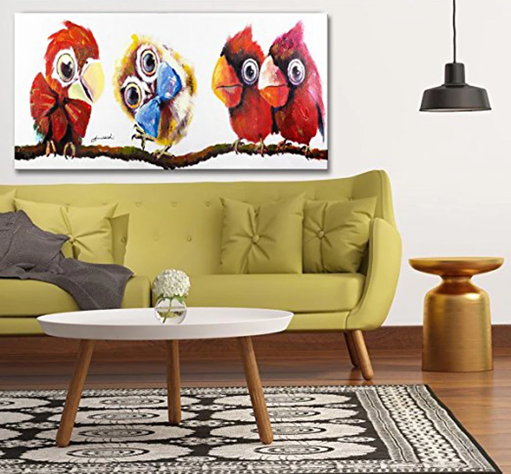 Lovely Animal art NEW 100% hand painted Cartoon Oil Painting on Canvas Abstract Animal Wall Art for Home Decoration Happy Birds
Lovely Animal art NEW 100% hand painted Cartoon Oil Painting on Canvas Abstract Animal Wall Art for Home Decoration Happy Birds