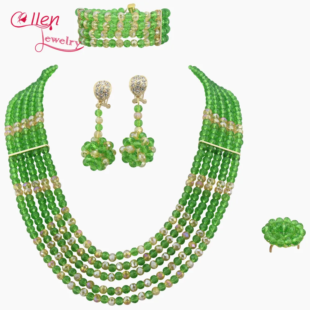 Green African Wedding Jewelry Set nigerian bridal Crystal Jewelry Set African Beads women Necklace Set W6333
Green African Wedding Jewelry Set nigerian bridal Crystal Jewelry Set African Beads women Necklace Set W6333