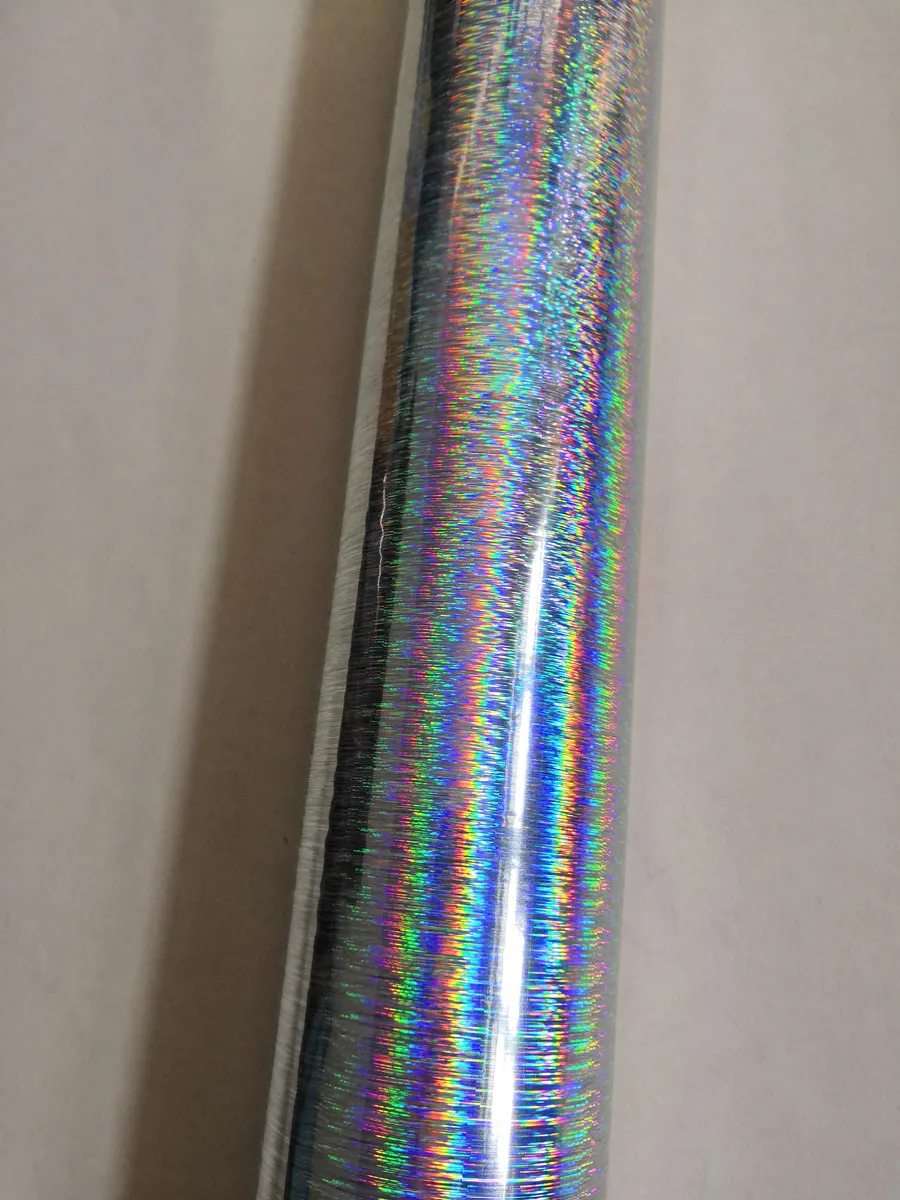 Holographic foil silver horizontal pine needle pattern hot press on paper or plastic
Holographic foil silver horizontal pine needle pattern hot press on paper or plastic
