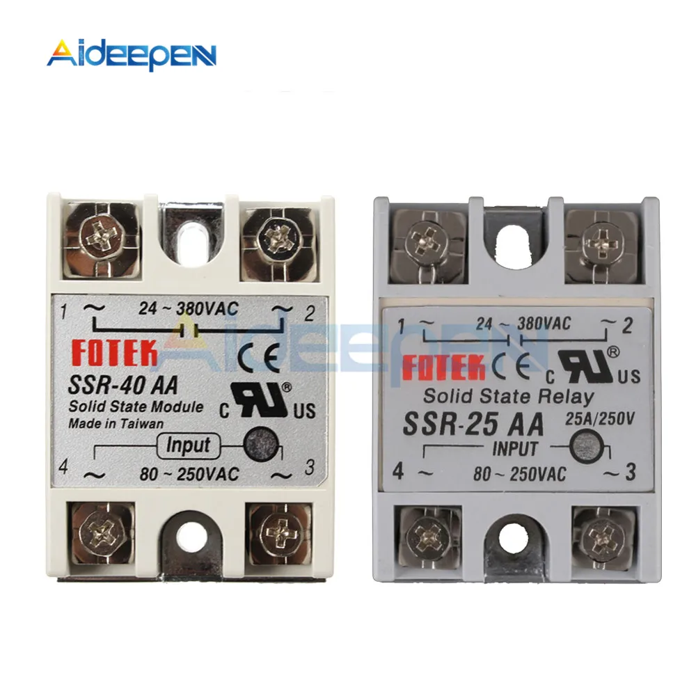 Solid State Relay SSR-25AA SSR-40AA 25A 40A AC Control AC Relais 80-280V AC TO 90-480V AC SSR 25AA 40AA
Solid State Relay SSR-25AA SSR-40AA 25A 40A AC Control AC Relais 80-280V AC TO 90-480V AC SSR 25AA 40AA