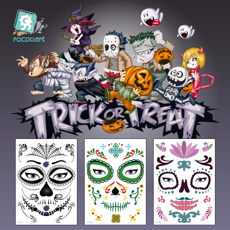 21*15 cm New Halloween Face Makeup and Terror Mask Design Temporary New Tattoo for Fashion Adults 2018
21*15 cm New Halloween Face Makeup and Terror Mask Design Temporary New Tattoo for Fashion Adults 2018