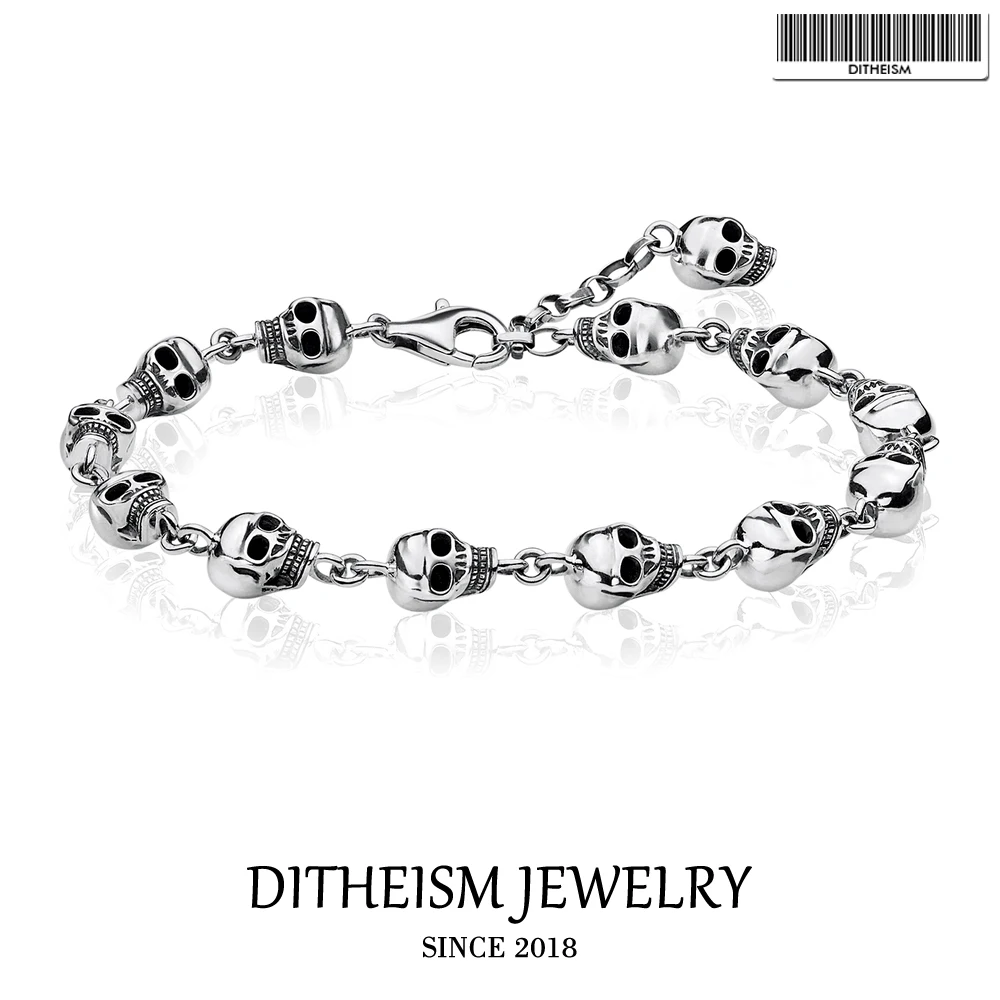 Skull Silver Link Bracelets, 2019 Europe New 925 Sterling Silver Fashion Jewelry Punk Gift Fit Beads for Women Men
Skull Silver Link Bracelets, 2019 Europe New 925 Sterling Silver Fashion Jewelry Punk Gift Fit Beads for Women Men
