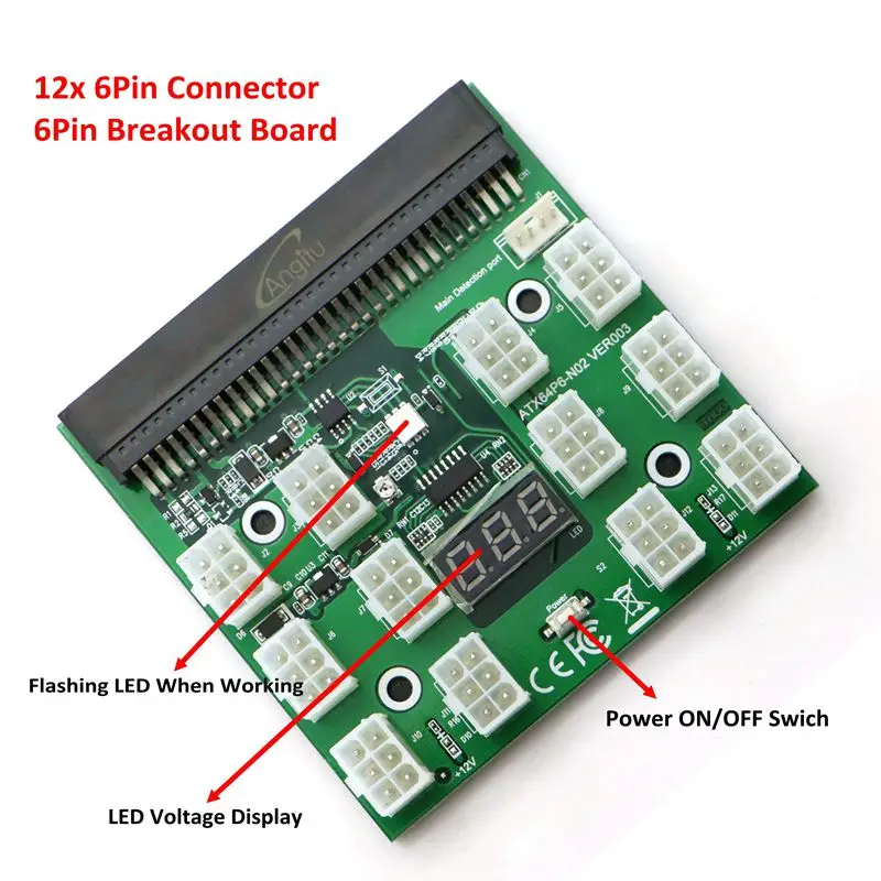 PCI-E 6Pin Power Supply Server Breakout Board with 12x PCI-E 6Pin Port for PCI-E GPU Power Supply
PCI-E 6Pin Power Supply Server Breakout Board with 12x PCI-E 6Pin Port for PCI-E GPU Power Supply
