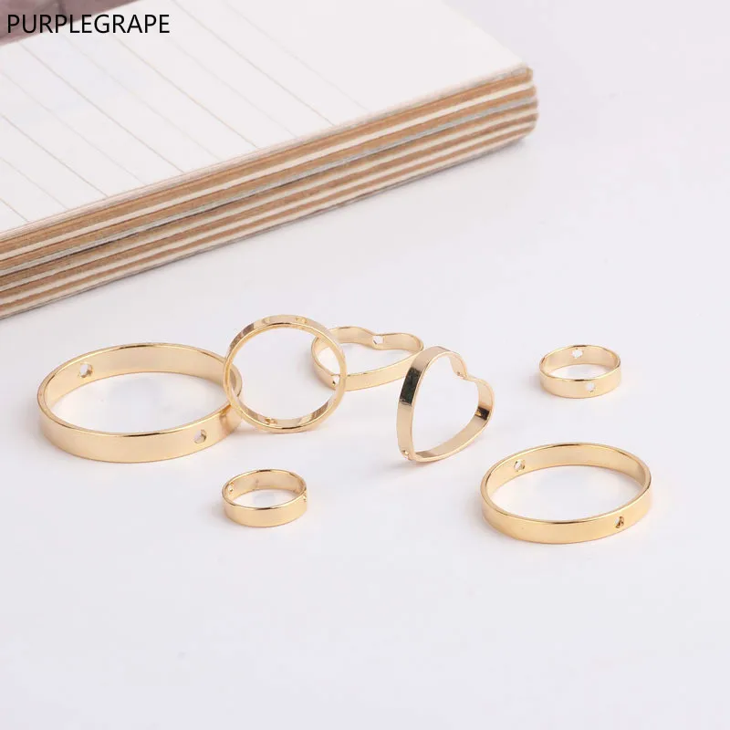DIY Earrings Jewelry Copper Plated 18k Gold Color Accessories Geometry Pendant Round Love Double Hole Needle Material 10pcs
DIY Earrings Jewelry Copper Plated 18k Gold Color Accessories Geometry Pendant Round Love Double Hole Needle Material 10pcs