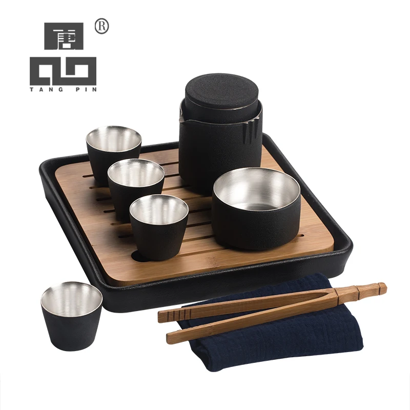 TANGPIN 999 silver and ceramic teapot teacups black a tea sets portable travel tea sets drinkware
TANGPIN 999 silver and ceramic teapot teacups black a tea sets portable travel tea sets drinkware