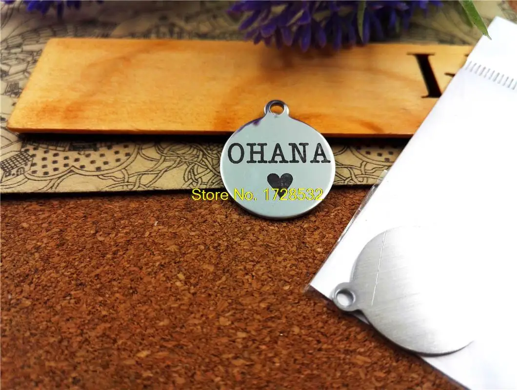 20pcs--20mm stainless steel circle round "OHANA"means family Charms one side DIY Charms Pendants
20pcs--20mm stainless steel circle round "OHANA"means family Charms one side DIY Charms Pendants