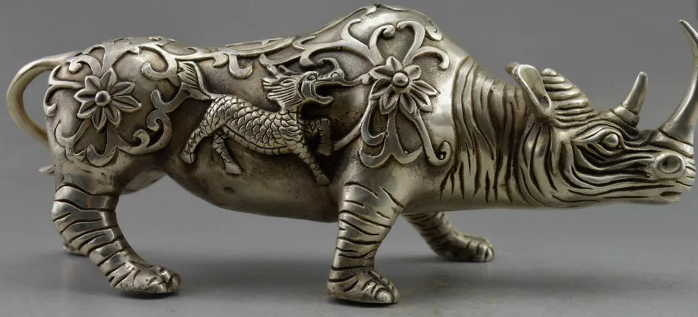 WBY---514+++Collectible Decorated Old Handwork Tibet Silver Carve Big Rhinoceros Statue
WBY---514+++Collectible Decorated Old Handwork Tibet Silver Carve Big Rhinoceros Statue