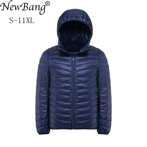 NewBang-abrigo ultraligero de plumas para hombre, Parka con capucha, talla grande 11XL, 10XL