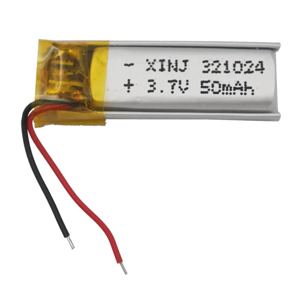 XINJ 3.7V 50 mAh 321024 Rechargeable Polymer Li Lithium Lipo Battery For Headphones Bluetooth Glasses Record Pen Speaker Mp3 Mp4
XINJ 3.7V 50 mAh 321024 Rechargeable Polymer Li Lithium Lipo Battery For Headphones Bluetooth Glasses Record Pen Speaker Mp3 Mp4