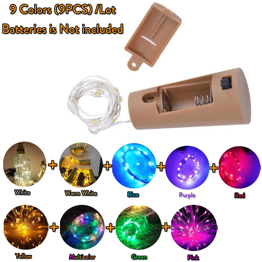 9Pcs/set 9 Colors Hot Sale Cork Lights Bottle Wine LED String Lights 3.28/6.5/9.84ft 10/20/30 LEDs Wine LED Strips Decoration
9Pcs/set 9 Colors Hot Sale Cork Lights Bottle Wine LED String Lights 3.28/6.5/9.84ft 10/20/30 LEDs Wine LED Strips Decoration