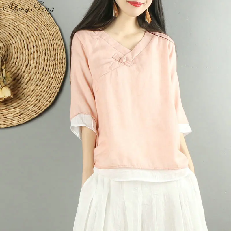 2019 New Traditional Chinese Clothing Womens Tops Blouses Linen Button Shirt Oriental Female Cheongsam Top China Clothing G153
2019 New Traditional Chinese Clothing Womens Tops Blouses Linen Button Shirt Oriental Female Cheongsam Top China Clothing G153