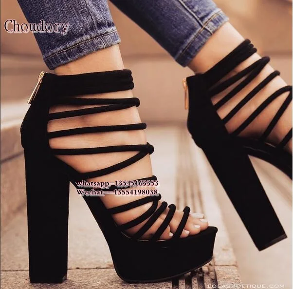High Quality Women Sandals Black Back Zip Women Open Toe Platform High Heel Gladiator Sandals Chunky Heel ladies Shoes
High Quality Women Sandals Black Back Zip Women Open Toe Platform High Heel Gladiator Sandals Chunky Heel ladies Shoes