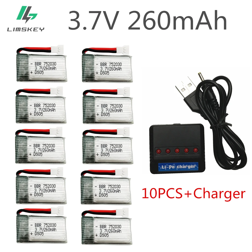 10 шт. 3,7 в 260 мАч Lipo батарея для Eachine H8 H48 H8 Мини RC Quadcopter Дрон части с 5in1 зарядное устройство
10 шт. 3,7 в 260 мАч Lipo батарея для Eachine H8 H48 H8 Мини RC Quadcopter Дрон части с 5in1 зарядное устройство