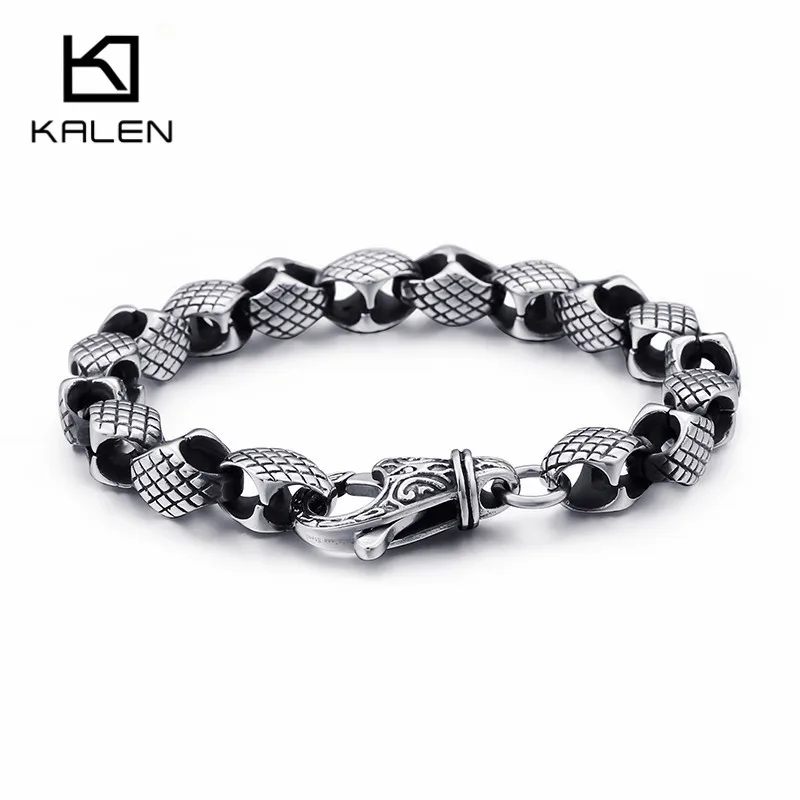Винтажная змеиная цепь KALEN из нержавеющей стали, соединяющие браслеты для мужчин, 22 см, металлическая звеньевая цепь, браслет, ювелирные изделия
Винтажная змеиная цепь KALEN из нержавеющей стали, соединяющие браслеты для мужчин, 22 см, металлическая звеньевая цепь, браслет, ювелирные изделия