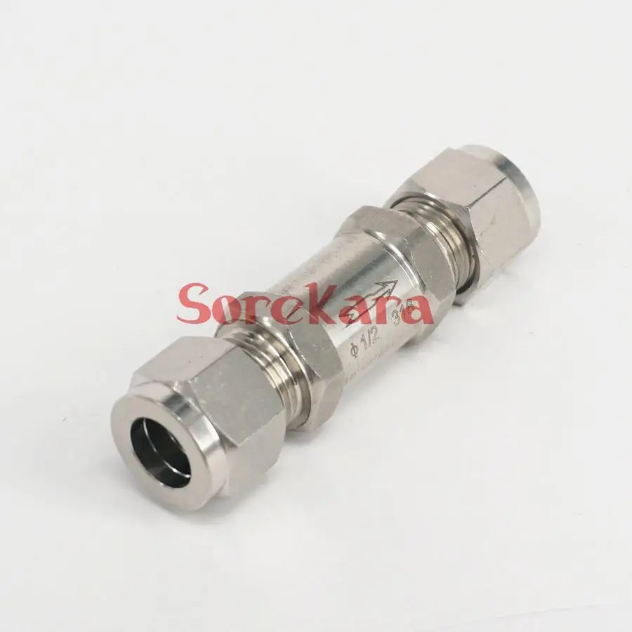 Fit 3/8" OD Tube 304 Stainless Steel One Way Check Valve Non-return in Line Compression Valve
Fit 3/8" OD Tube 304 Stainless Steel One Way Check Valve Non-return in Line Compression Valve