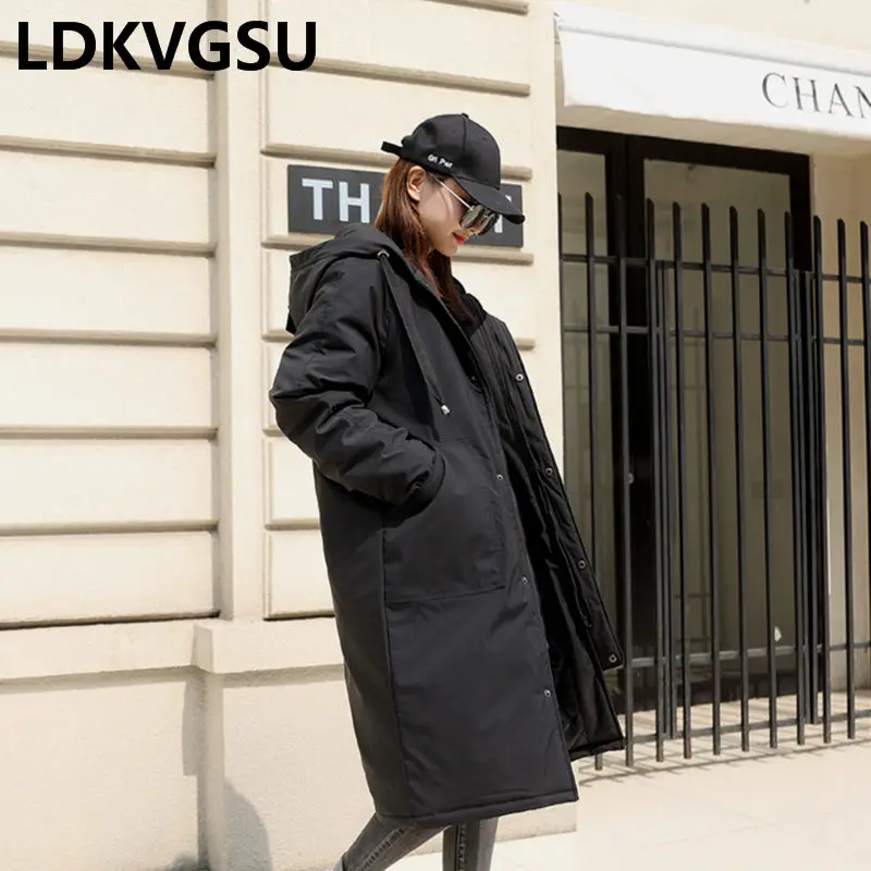 Parka Mujer Autumn Winter Cotton Padded Coat Women Fashion Loose Long Parkas Female Straight Hooded Army Green Overcoat Is1130
Parka Mujer Autumn Winter Cotton Padded Coat Women Fashion Loose Long Parkas Female Straight Hooded Army Green Overcoat Is1130