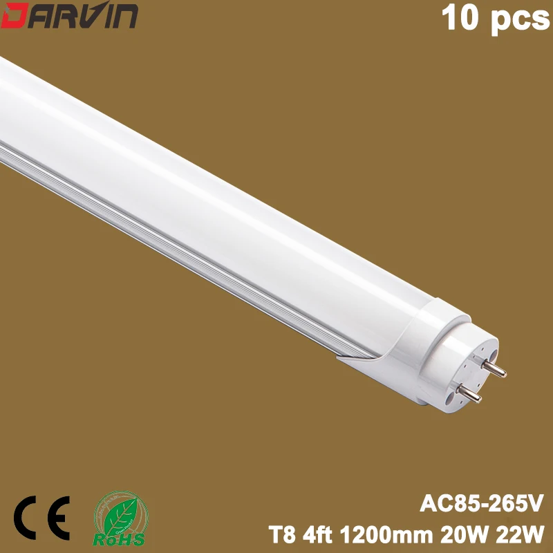 10 PCS/Lot Led Tube T8 4ft Led Light 1.2M 20W 22W Replaced Fluorescent Tube Lamp Milky Cover /Clear Cover
10 PCS/Lot Led Tube T8 4ft Led Light 1.2M 20W 22W Replaced Fluorescent Tube Lamp Milky Cover /Clear Cover