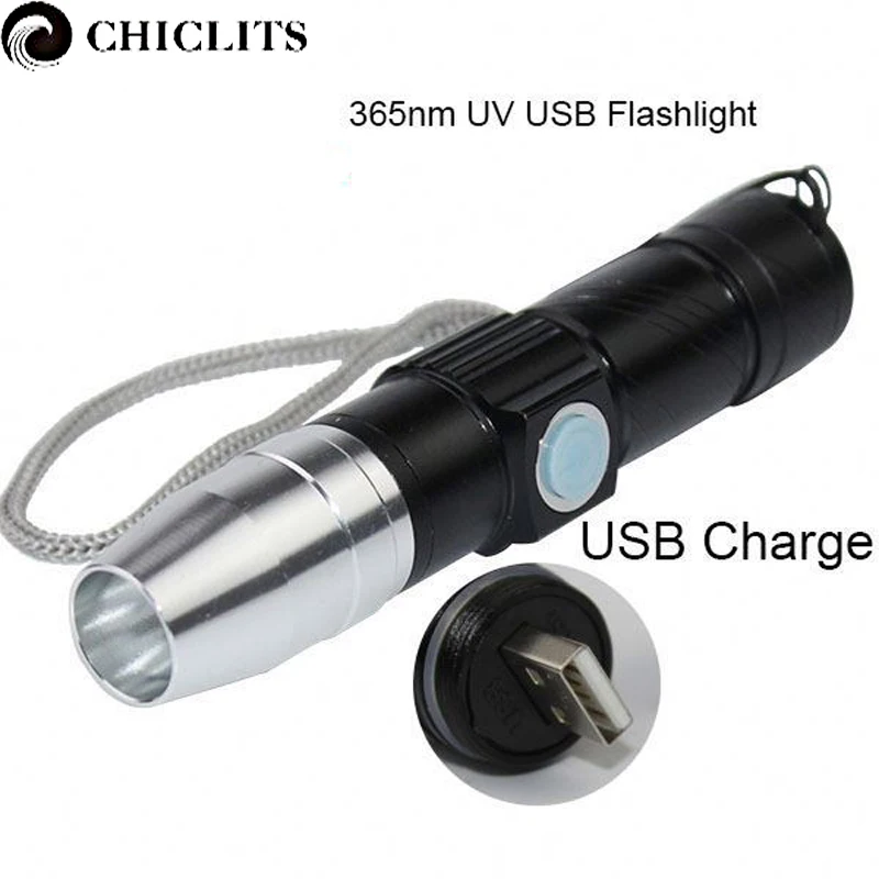 Mini UV LED Flashlight Ultraviolet Torch Light Ultraviolet Light Purple Violet CREE 365nm USB Lamp
Mini UV LED Flashlight Ultraviolet Torch Light Ultraviolet Light Purple Violet CREE 365nm USB Lamp