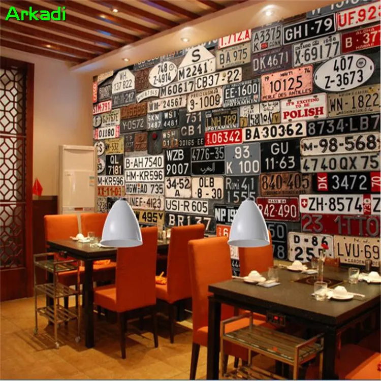 3D personality European and American retro license plate background wallpaper industrial wind wall hanging creative mural
3D personality European and American retro license plate background wallpaper industrial wind wall hanging creative mural
