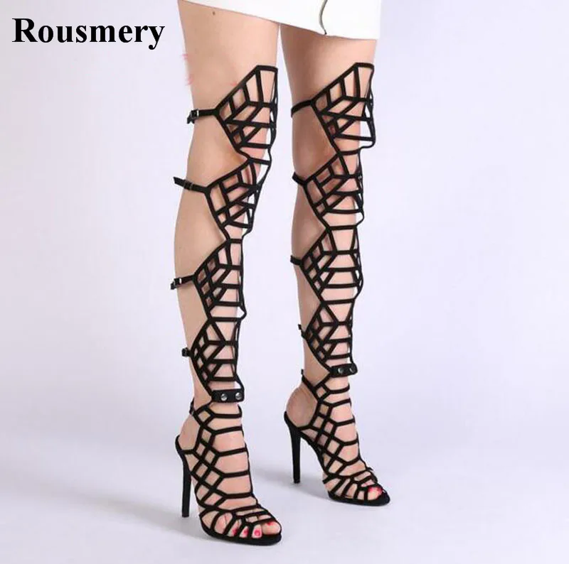 Hot Selling Fashion Women Open Toe Straps Cross Over Knee Gladiator Boots Cut-out Long High Heel Sandal Boots Thin Heel
Hot Selling Fashion Women Open Toe Straps Cross Over Knee Gladiator Boots Cut-out Long High Heel Sandal Boots Thin Heel