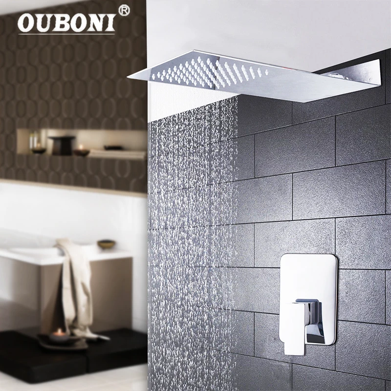 OUBONI Luxury Rainfall Chrome Polish Shower Head Wall Mounted Square Brass Shower Set Direct Bathroom Shower Kit Faucet Set
OUBONI Luxury Rainfall Chrome Polish Shower Head Wall Mounted Square Brass Shower Set Direct Bathroom Shower Kit Faucet Set