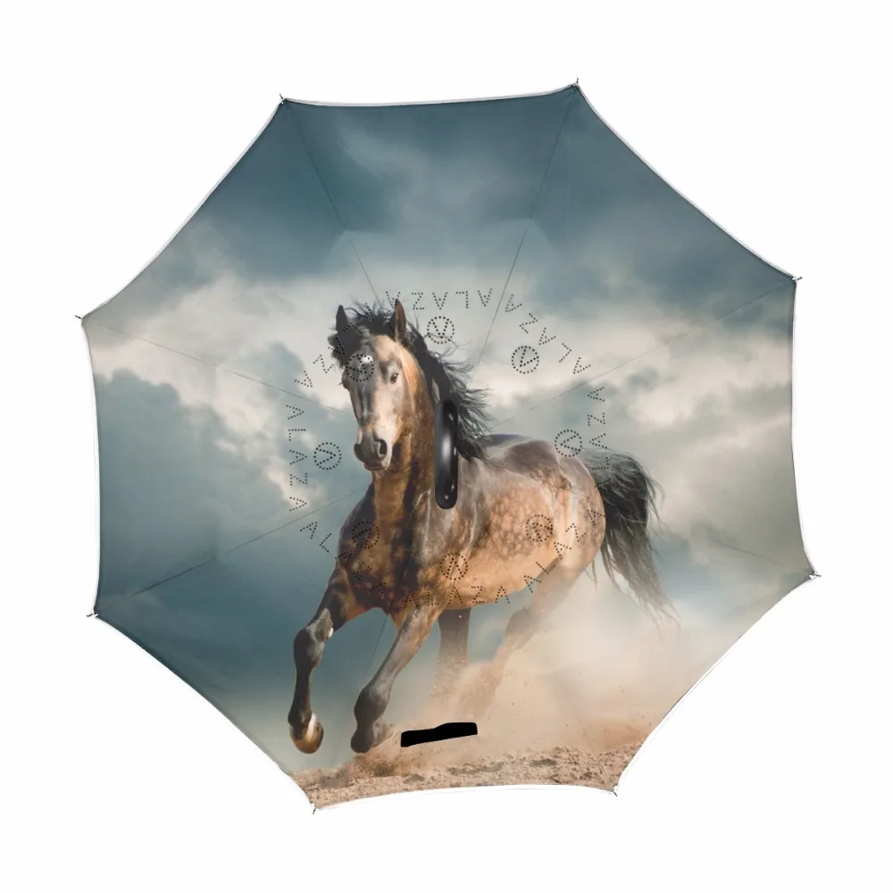 Horse Reverse Umbrella Double Layer Inverted Windproof Rain Car Umbrellas Self Stand Rain Sun Protection C-Hook For Car 
Horse Reverse Umbrella Double Layer Inverted Windproof Rain Car Umbrellas Self Stand Rain Sun Protection C-Hook For Car
