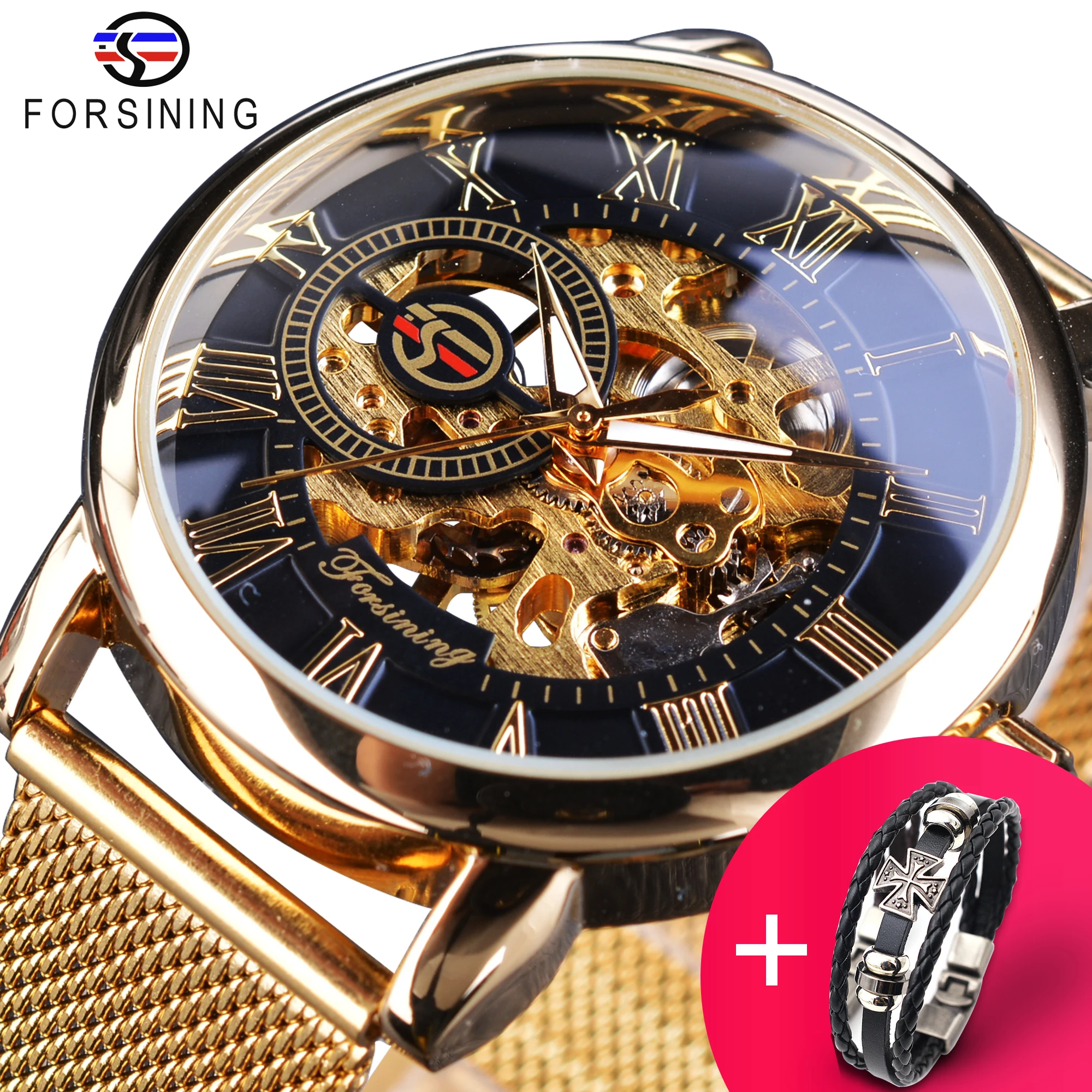 Forsining Watch + Bracelet Set Combination Transparent Fashion 3D Logo Mens Watches Brand Luxury Mechanical Skeleton Wrist Clock
Forsining Watch + Bracelet Set Combination Transparent Fashion 3D Logo Mens Watches Brand Luxury Mechanical Skeleton Wrist Clock