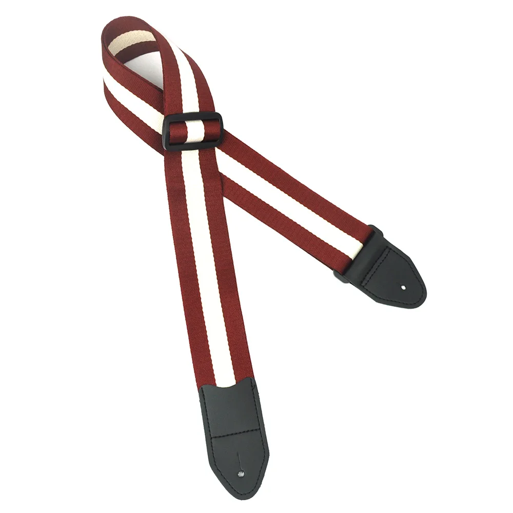 1.3m Burgundy and Beige Cotton Guitar Bass Strap 5cm Wide Stripes Contrast Colors w/ Leather Head
1.3m Burgundy and Beige Cotton Guitar Bass Strap 5cm Wide Stripes Contrast Colors w/ Leather Head