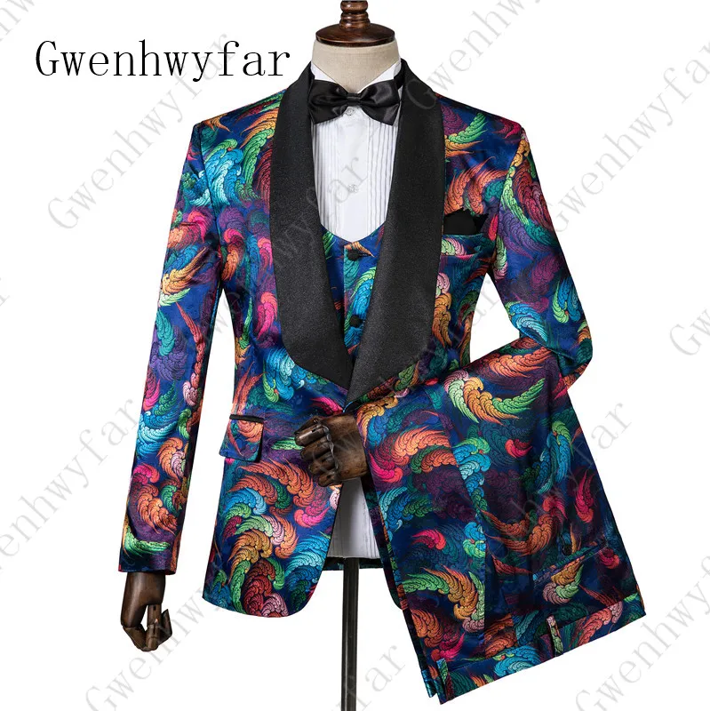 Gwenhwyfar 2023 New Fashion Men Tuxedos 3 Set Printed Colorful Men Floral Blazer Slim Fit Men Suits For Wedding Stage Prom
Gwenhwyfar 2023 New Fashion Men Tuxedos 3 Set Printed Colorful Men Floral Blazer Slim Fit Men Suits For Wedding Stage Prom