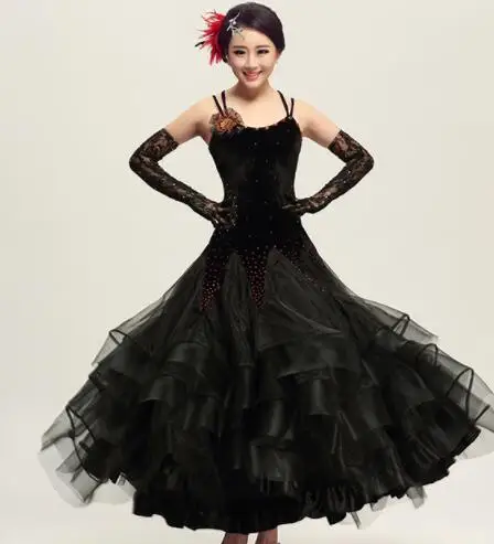 plus size black Ballroom Dress Viennese standard ballroom tango costume party dress
plus size black Ballroom Dress Viennese standard ballroom tango costume party dress