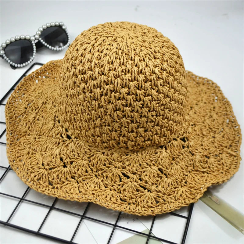 Wide Brim Hat Women New Hand-made Crochet Straw Sun Shade Cap Summer Fashion Folding Ladies Sunscreen Beach Visor Caps H067
Wide Brim Hat Women New Hand-made Crochet Straw Sun Shade Cap Summer Fashion Folding Ladies Sunscreen Beach Visor Caps H067